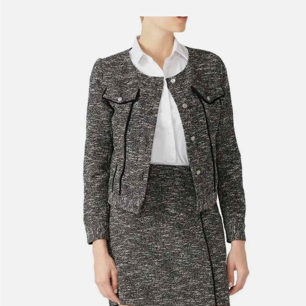 Slate & Willow Tweed Black and White Jacket Womens Size Large